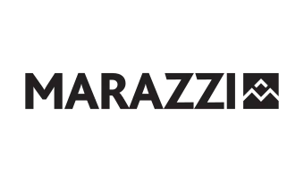 Marazzi brand name with a stylized geometric logo element to the right.