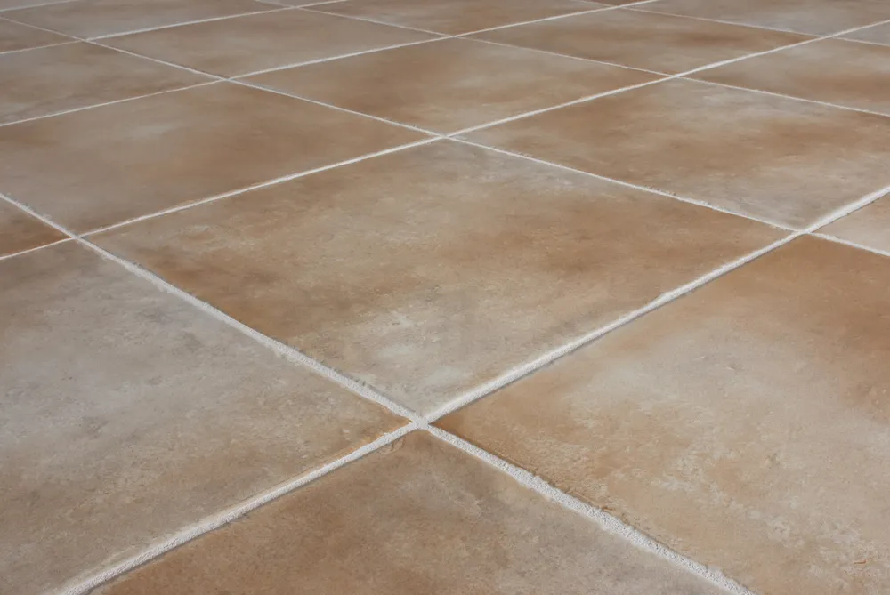 Grout lines between tiles
